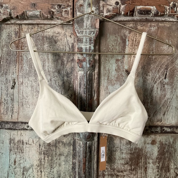 NWT SKIMS Cotton Jersey Triangle Bralette In Bone - Picture 3 of 5